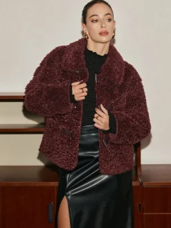 Button Lapel Teddy Jacket