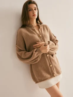 Button Loose Soft Cardigan
