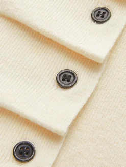 Button Pleated Split Knit Top