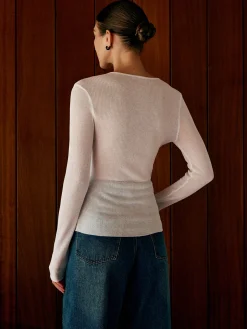 Button Thin Cozy Knit Top