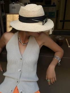 Button V-Neck Knit Vest