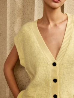 Button V-Neck Sweater Vest