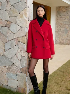 Button Warm Lapel Coat