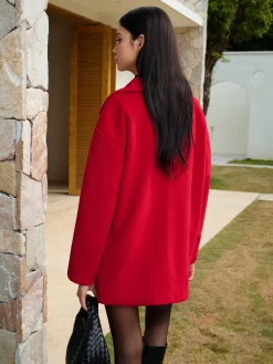 Button Warm Lapel Coat