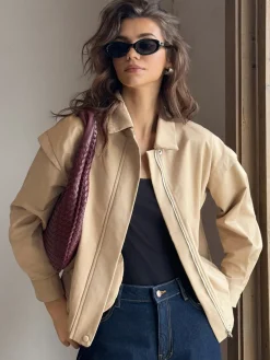 Button Zipper Polo Jacket