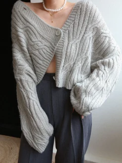 Cable Knit Crop Cardigan