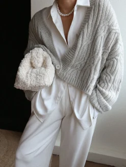 Cable Knit Crop Cardigan