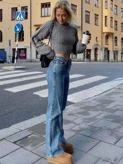 Cable Knit Tie Back Crop Sweater