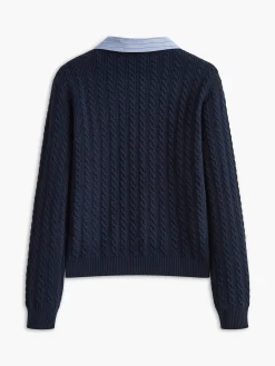Cable-Knit Button Panel Cardigan