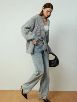Cable-Knit Shift Button Cardigan