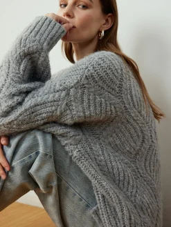 Cable-Knit Shift Button Cardigan