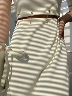Cap Sleeve Cutout Midi Dress