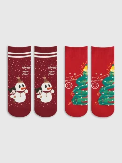 Cartoon Christmas Gift Box With Socks