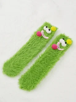Cartoon Coral Velvet Mid-Calf Socks