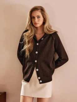 Cashmere Blend Button Cardigan