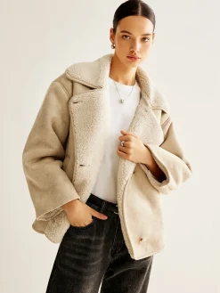 Cashmere-Blend Button Fleece Jacket