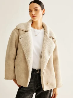 Cashmere-Blend Button Fleece Jacket