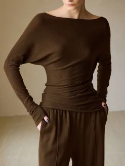 Casual Asymmetrical Neck Slim Sweater