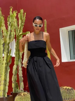 Casual Belted Cami Long Dress