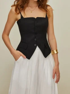 Casual Button 2 in 1 Tank Top