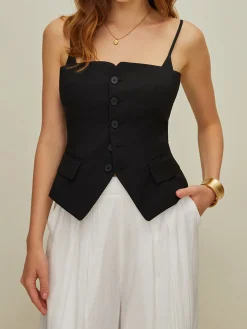 Casual Button 2 in 1 Tank Top