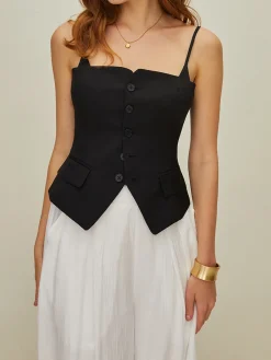 Casual Button 2 in 1 Tank Top