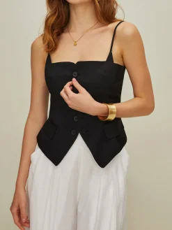 Casual Button 2 in 1 Tank Top