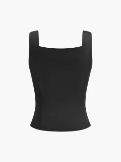 Casual Button-Front Tank Top