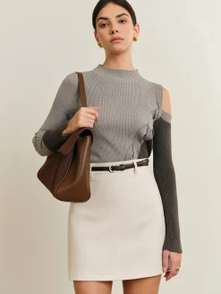 Casual Color Block Cutout Knit Top
