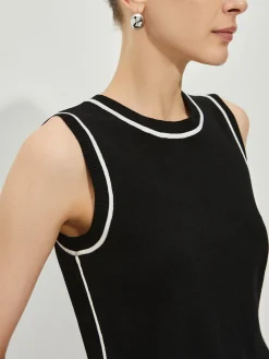 Casual Contrast Binding Tank Top