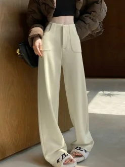 Casual Corduroy Pants Without Belt