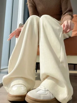 Casual Corduroy Pants Without Belt