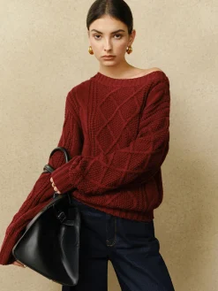 Casual Crew Neck Cable-Knit Top