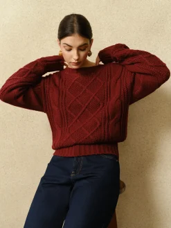 Casual Crew Neck Cable-Knit Top
