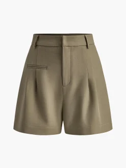 Casual Mid Waist Shorts Without Belt