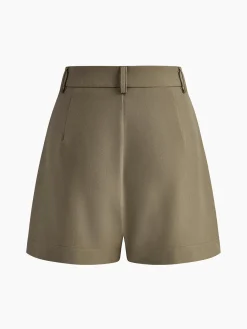 Casual Mid Waist Shorts Without Belt