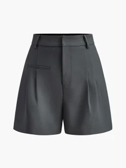 Casual Mid Waist Shorts Without Belt