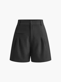 Casual Mid Waist Shorts Without Belt