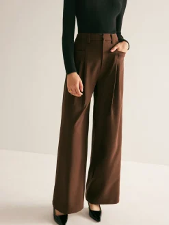 Casual Pleated Mid Waist Pants