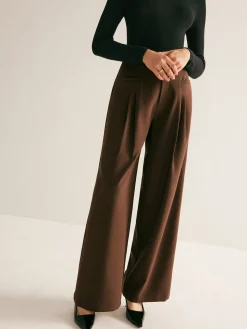 Casual Pleated Mid Waist Pants