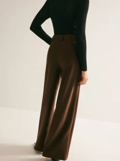 Casual Pleated Mid Waist Pants