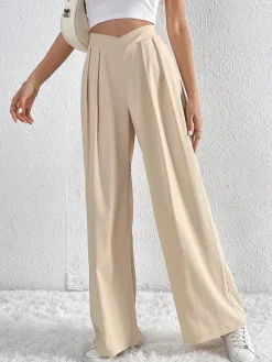 Casual Pleated Wide Leg Pants