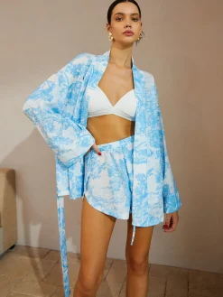 Casual Printed Shorts Set With Belt