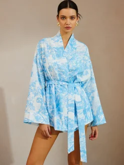 Casual Printed Shorts Set With Belt