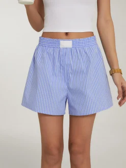 Casual Striped Shorts Set