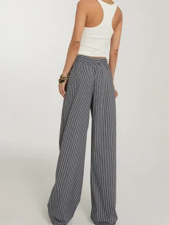 Casual Striped Wide Leg Pants