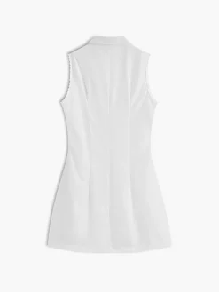 Casual Tie Front Embroidery Short Dress