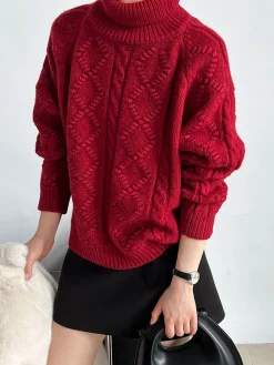 Casual Turtleneck Twist Sweater