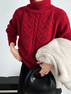 Casual Turtleneck Twist Sweater