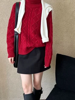 Casual Turtleneck Twist Sweater